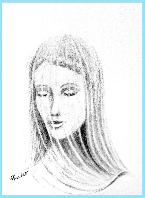 Dessin La Vierge voilée / Drawing The veiled virgin